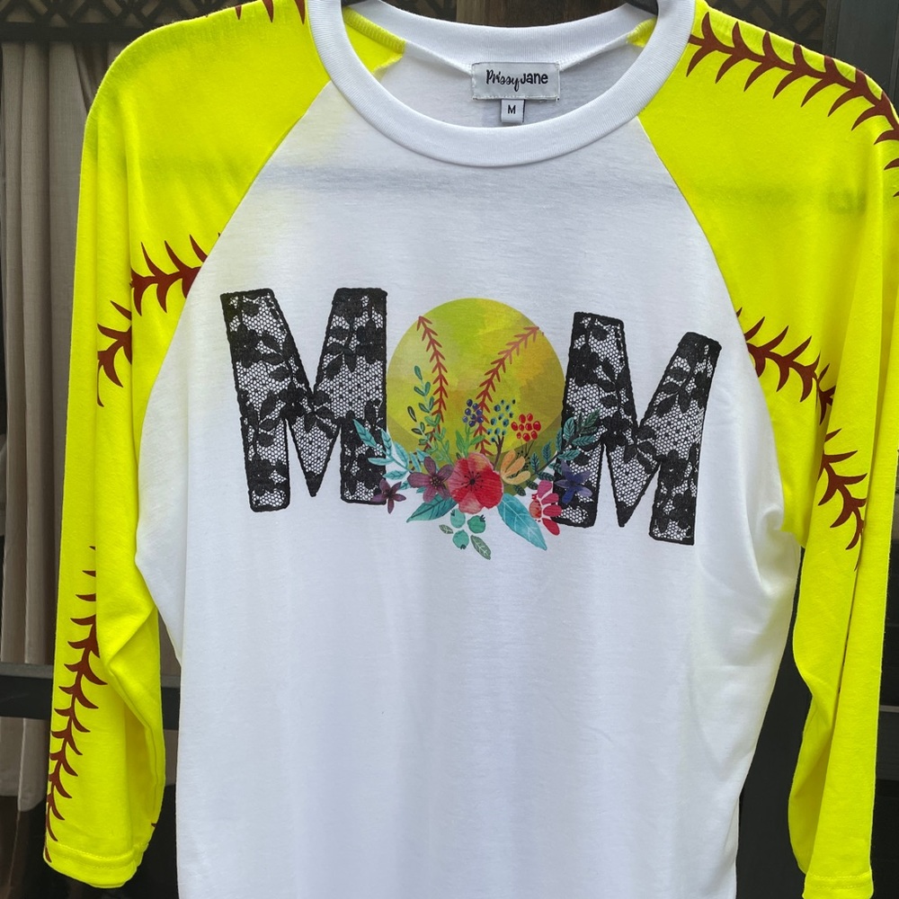 Women’s softball “mom” shirt tee